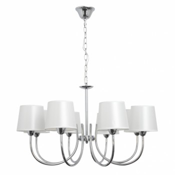 Distribuidor - Lâmpadas Diversas | Lâmpadas Clássicas | LAMPARA GUADALAJARA 8XE14 CROMO PANTALLA BLANCO Ref: 121558020